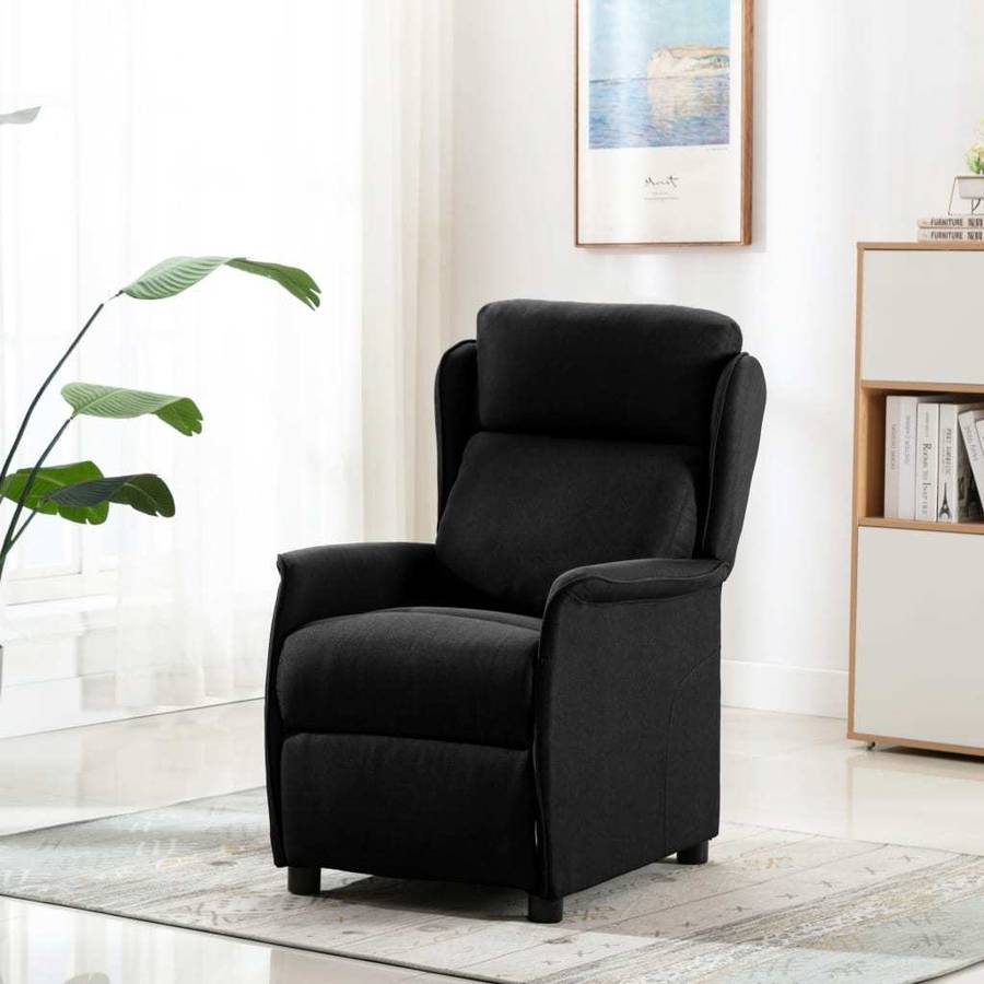 Sillón VIDAXL Reclinable 289778 Tela Negro