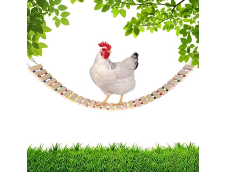 Juguetes mecedores de pollo, percha de madera Natural para loro de pollo guacamayo, accesorios de gallinero de pie, juguetes de desarrollo intelectual