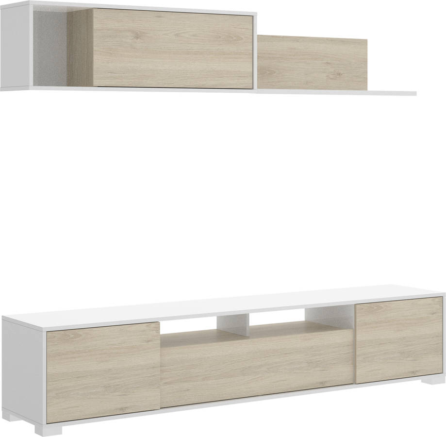 Conjunto de Muebles de TV DKIT Ken (200x180x41cm - Madera - Marrón)