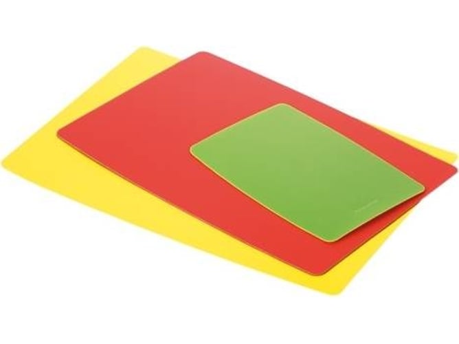 Tescoma Jgo 3 tablas de cortar flexibles presto verde rojo amarillo 378878