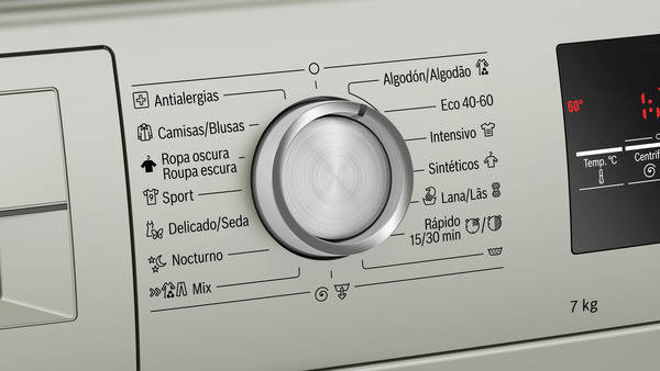 Lavadora BOSCH WAN2427XES (7 kg - 1200 rpm - Inox)