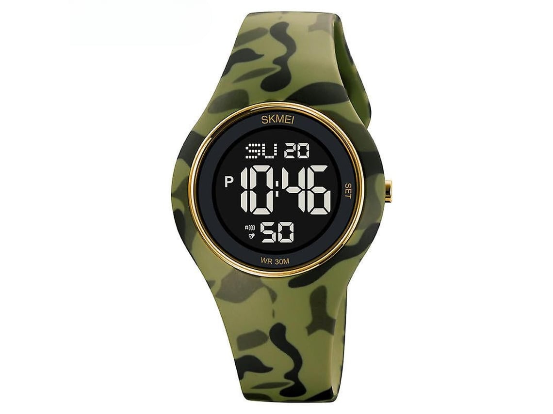 Relojes deportivos al aire libre para mujer Calendario Semana Pantalla Reloj digital LED resistente al agua Camuflaje verde militar VEANXIN Worten.es