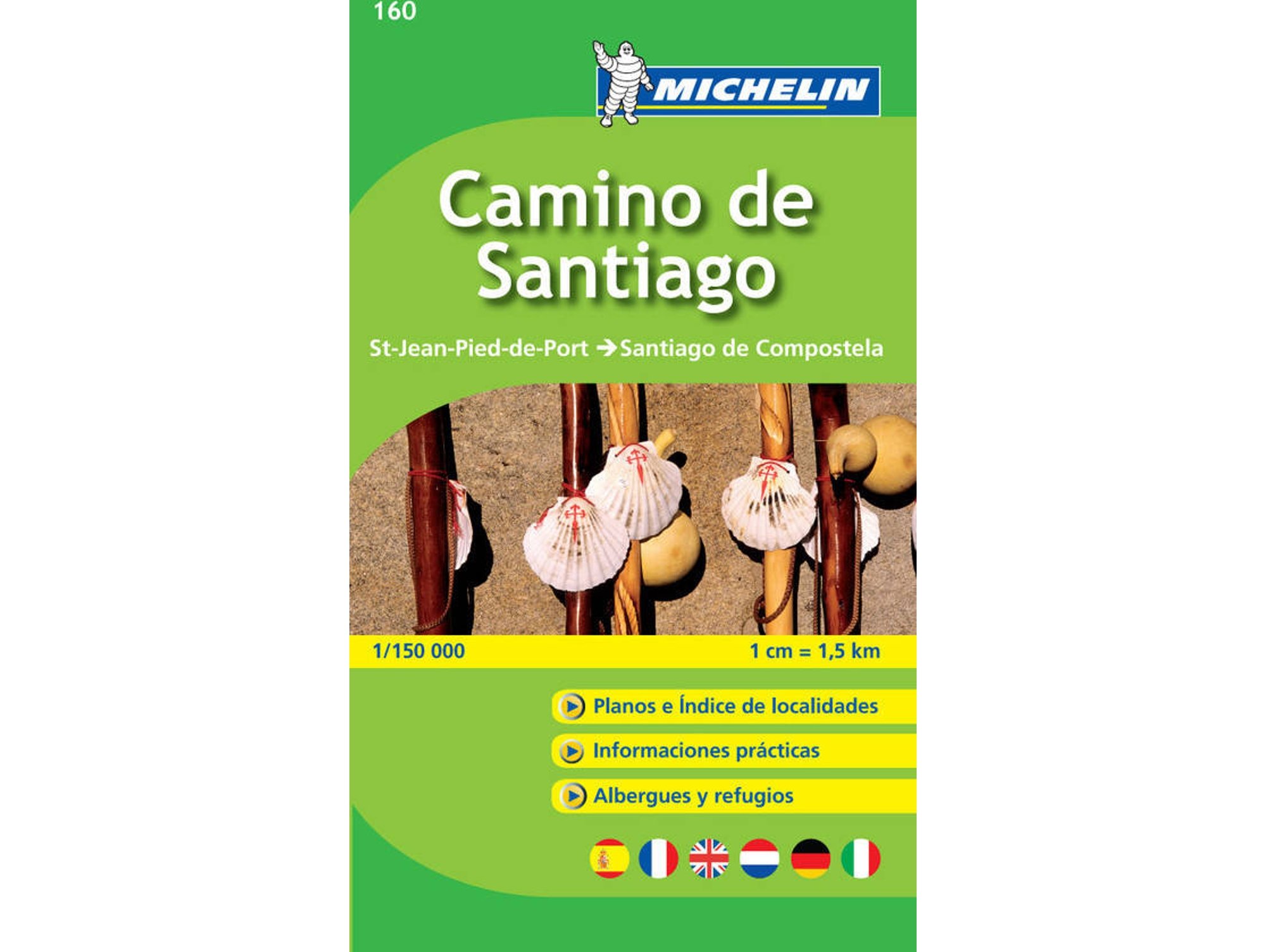 Mapaguía Camino De santiago stjeanpieddeport compostela 1150 000 160 michelin libro