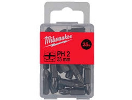 Punta de Atornillar MILWAUKEE Ph 2 X 25 Mm - 25 Pcs