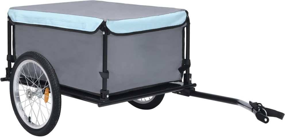 Remolque De Carga para bicicletas negro y azul 65 kg vidaxl 136x72x58