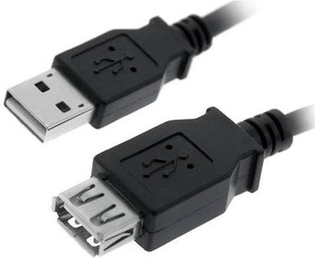 Cable USB NANOCABLE USB A/USB A 1.8 m Macho/Hembra Negro