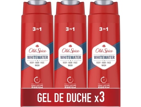 Pack Gel de Duche e Champô OLD SPICE Whitewater (3 x 400 ml)