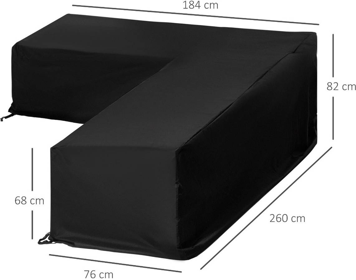 Funda Protectora para Muebles de Jardín OUTSUNNY (Negra -260X192X82Cm)