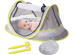 Tienda de campaña portátil para la playa para bebés UPF 50+ Refugio solar, mosquitera infantil y sombrilla para cuna de bebé, cama de viaje con 2 clavijas, liviana GELLDG