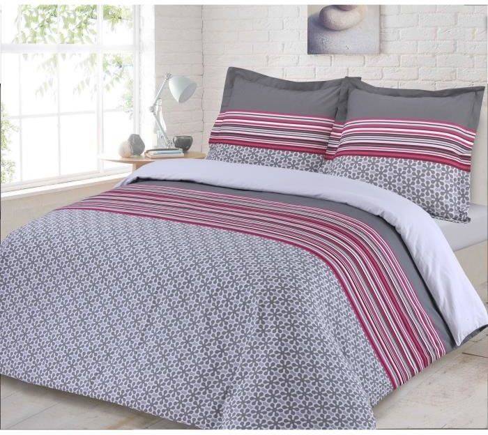 Vision Tracy Funda de y 2 almohada 260 x 240 cm color gris juego rosa fucsia antracita duvet 100 1 240x260 65