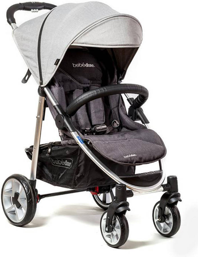 Bebe Due Unisex buggy chairs silla de paseo light grey carrito individual akro city negro y gris