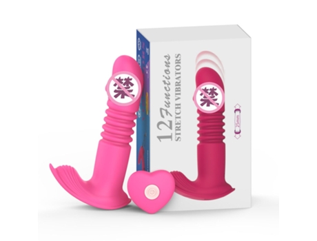 Vibrador portátil de calefacción telescópica con control remoto inalámbrico para mujeres (rosa) VEANXIN