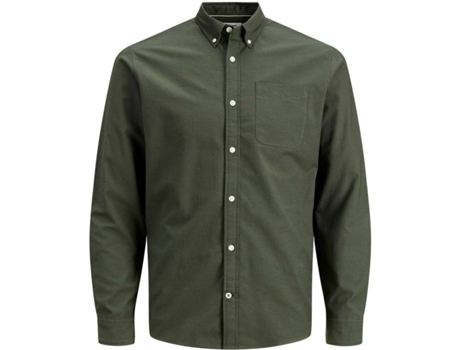 Camisa JACK & JONES Algodón Hombre (L - Verde)