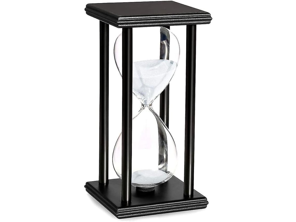 Reloj de arena, set para gestión de tiempo de 15 minutos de duración,  construcción de vidrio soplado HoveBeaty, Negro