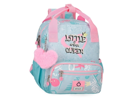 Mochila Escolar Poliéster Little Urban Queen Azul ENSO