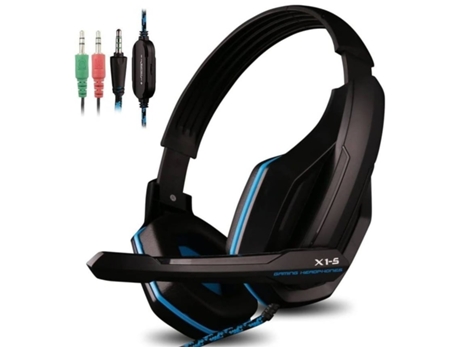 Auriculares Gaming Bluetooth ENKES Cable inalámbrico estéreo de 3,5 mm con  cable para Ps4 Xbox One Pc Nintendo Switch azul