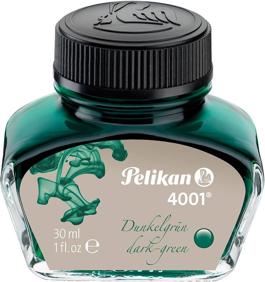 Pelikan 300056 Tinta para pluma 4001 frasco de vidrio 30 ml color verde oscuro