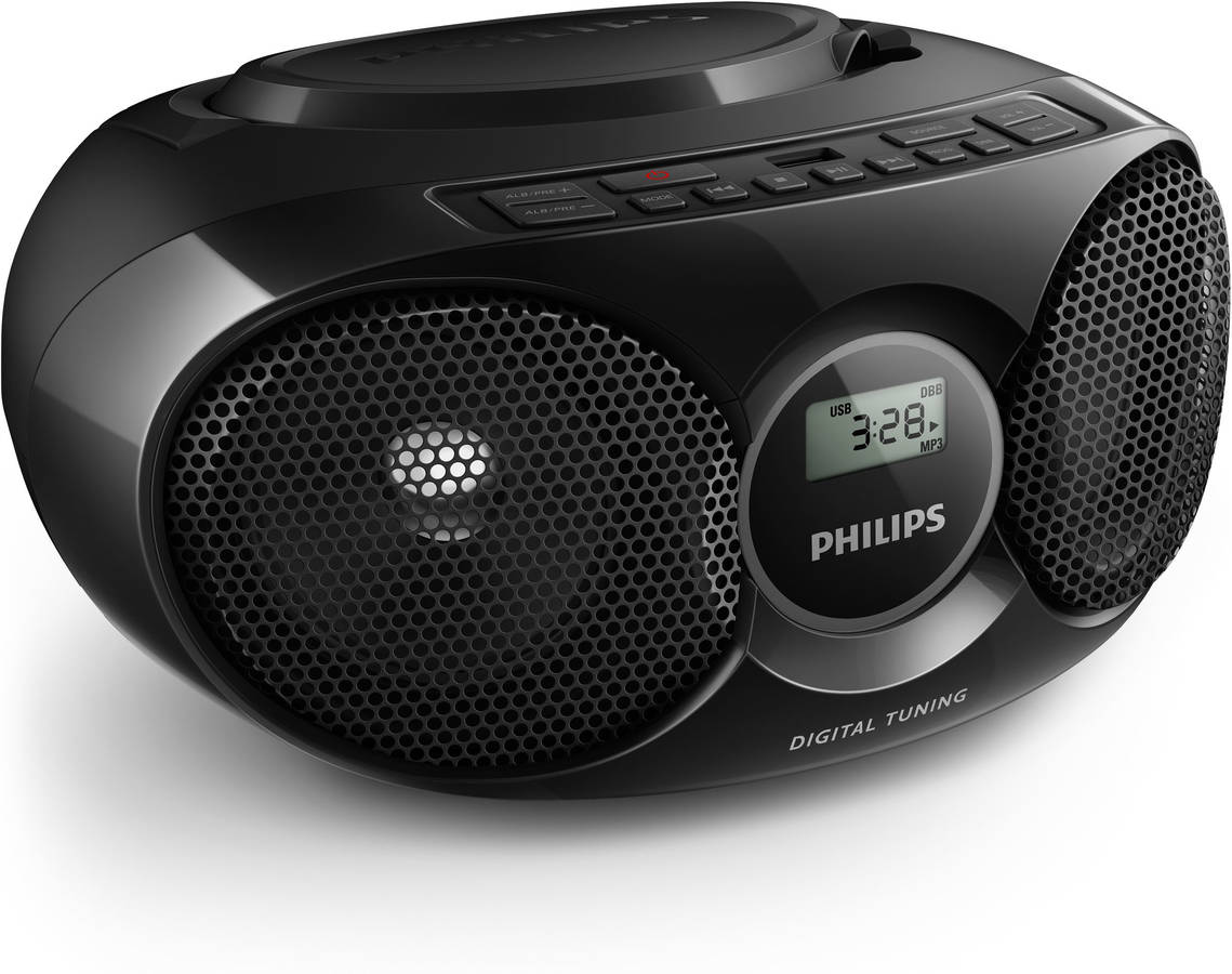 Radio Boombox PHILIPS AZ318B/12 (Negro - Digital - FM)