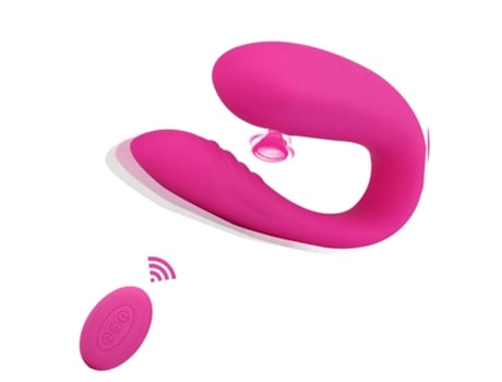 Vibrador portátil de succión de 10 frecuencias con control remoto inalámbrico para mujeres (rojo) VEANXIN