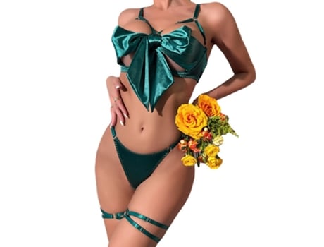 Conjunto De Lingerie PETHUEL Con corpiño y tanga QQFZ-C63-0511-5 verde