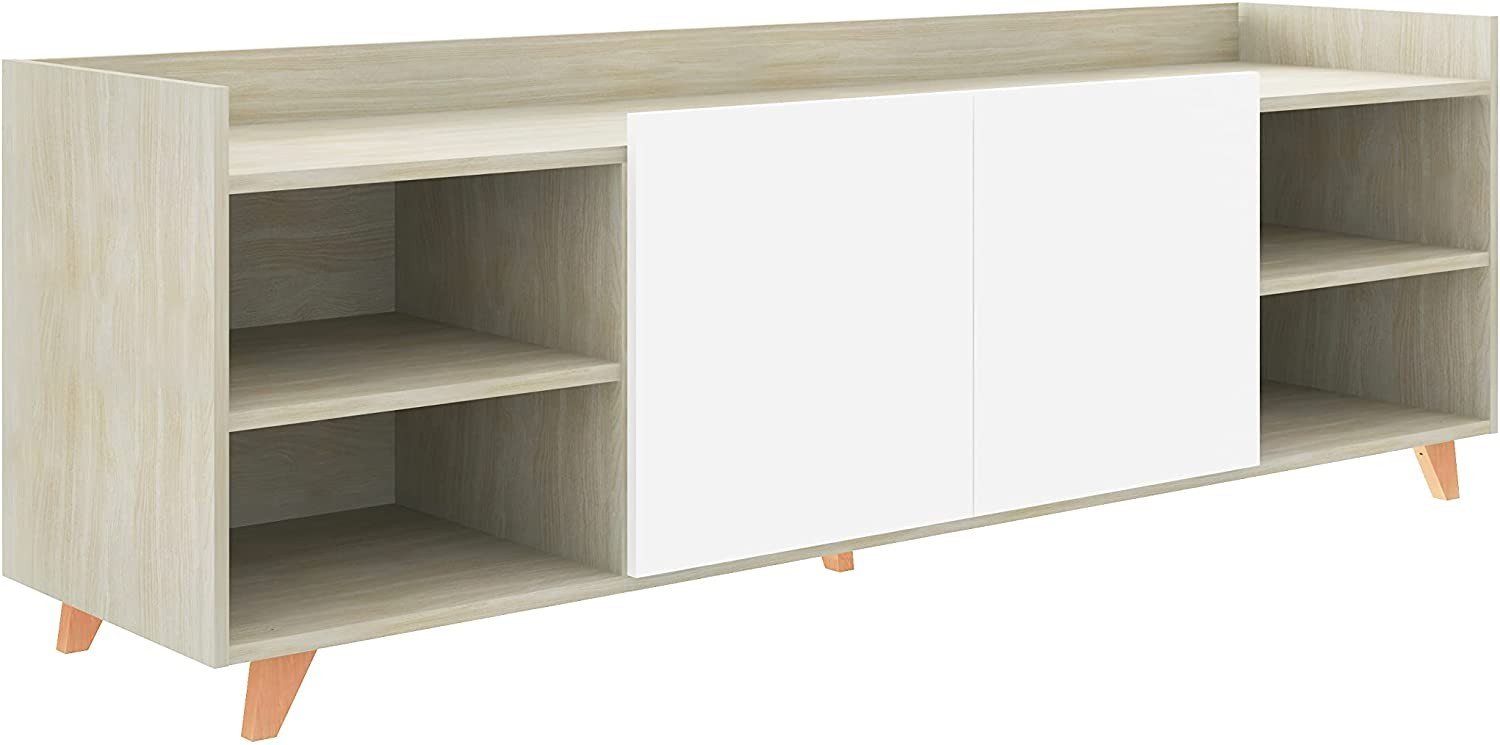 Mueble Tv Roble Roau MOMMA HOME (Blanco - Aglomerado -180x53x46 cm)