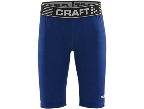 Pantalones Ajustados para Hombre CRAFT Malla Corta Pro Control Compression Azul para Fútbol (122 - 128 cm)