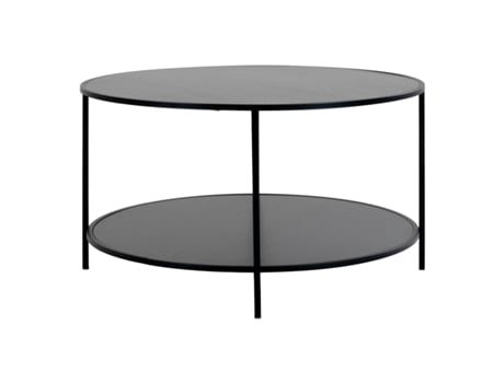 Mesa de café negro con marco negro Ø 80 x 45 cm HOUSE NORDIC