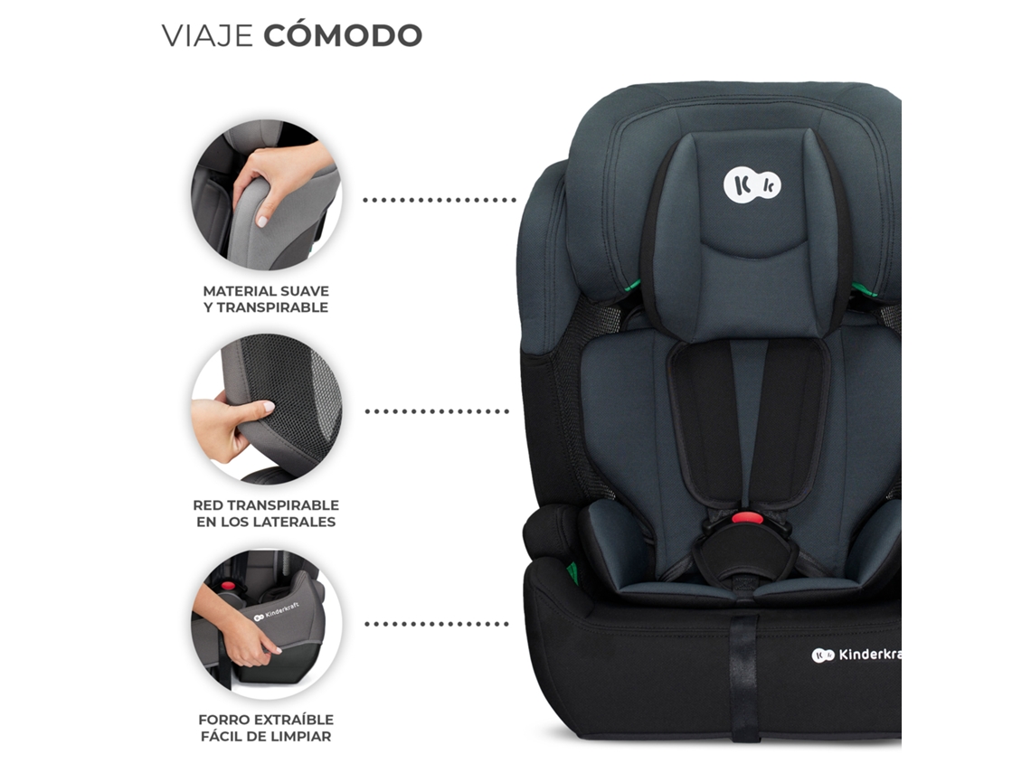 Silla de Auto KINDERKRAFT Comfort Up I-Size Grey 9-36 kg - 76-150 cm -  Grupo 1,2,3