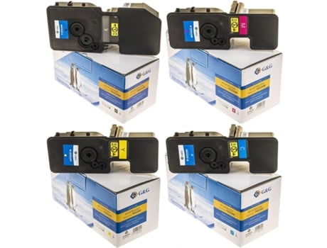 Pack 4 Tóners Compatibles G&G Kyocera Tk5220K/Tk5230K Tk5220C/Tk5230C Tk5220M/Tk5230M Tk5220Y/Tk5230Y