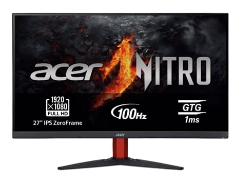 Monitor Gaming ACER Nitro KG272Ebmiix (27'' - Full HD - 1 ms - 100 Hz)