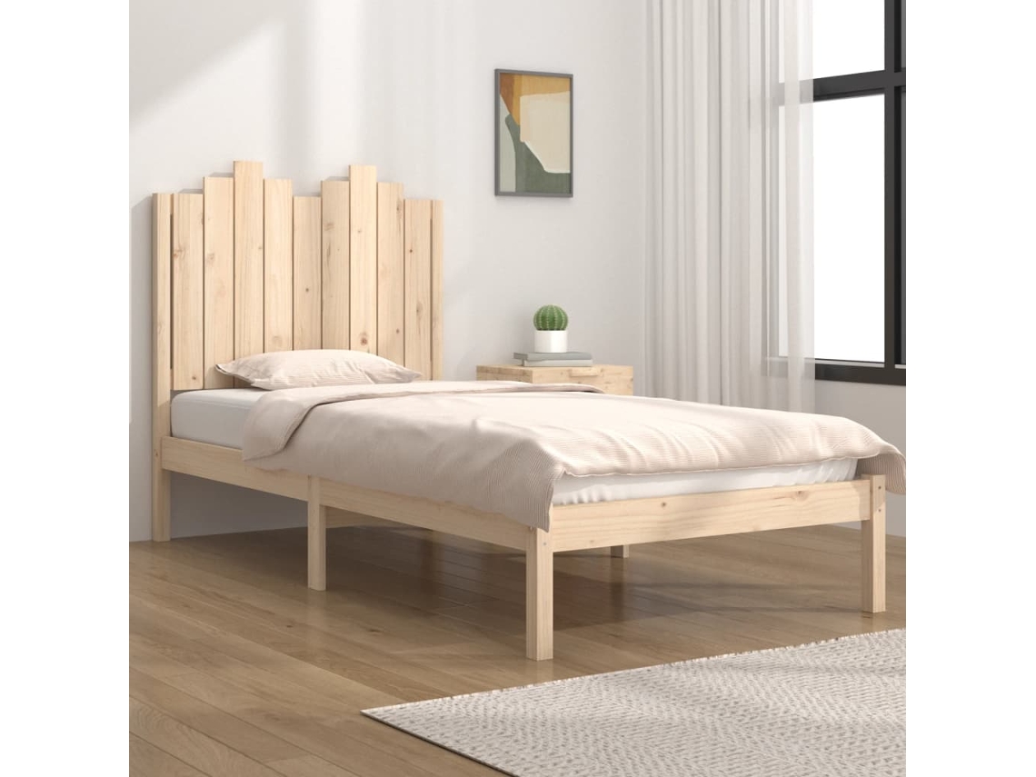 Estructura De Cama Madera Maciza De Pino 90x200 Cm