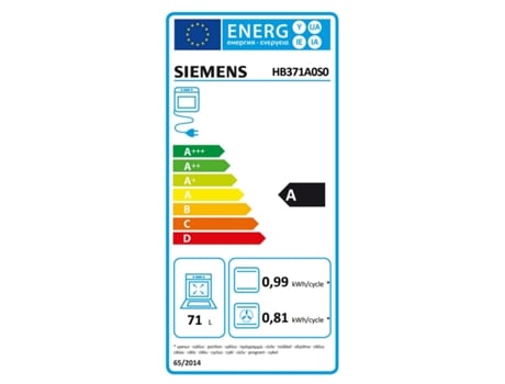 Horno multifunción integrado 71l 60cm con pirólisis de acero inoxidable. HB371A0S0 - SIEMENS