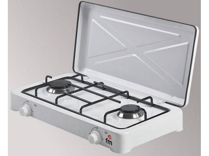 Hornillo Fm Hg200 gas butano 2 quemadores cocina de blanca hobs mesa encimera 2f