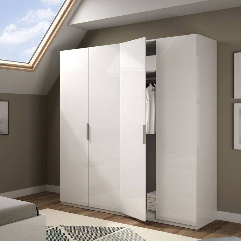 Guardarropa HABITDESIGN 4 Puertas (Blanco Brillo - Melamina - 180x200x52 cm)