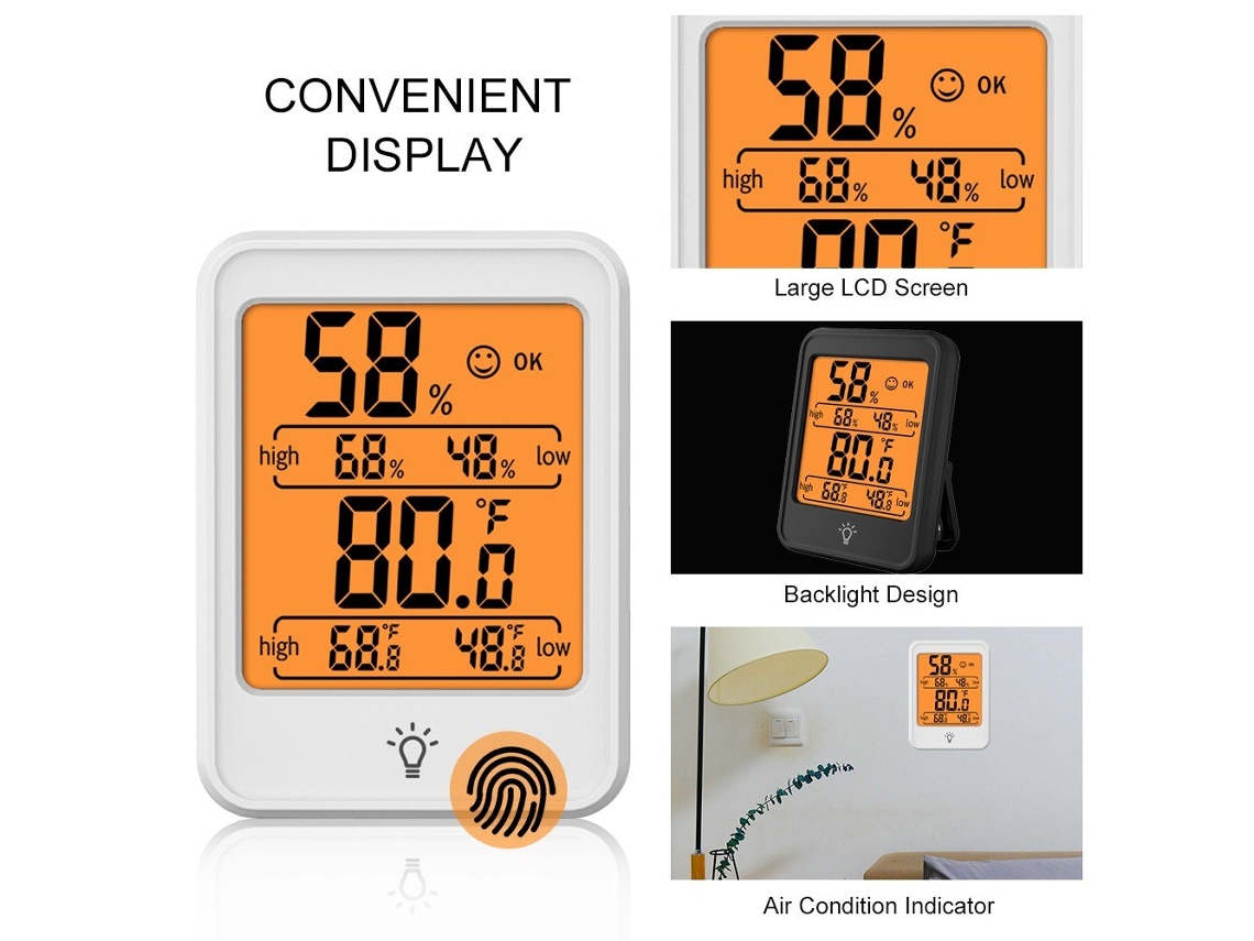 Higrómetro Digital termómetro de temperatura interior y medidor de