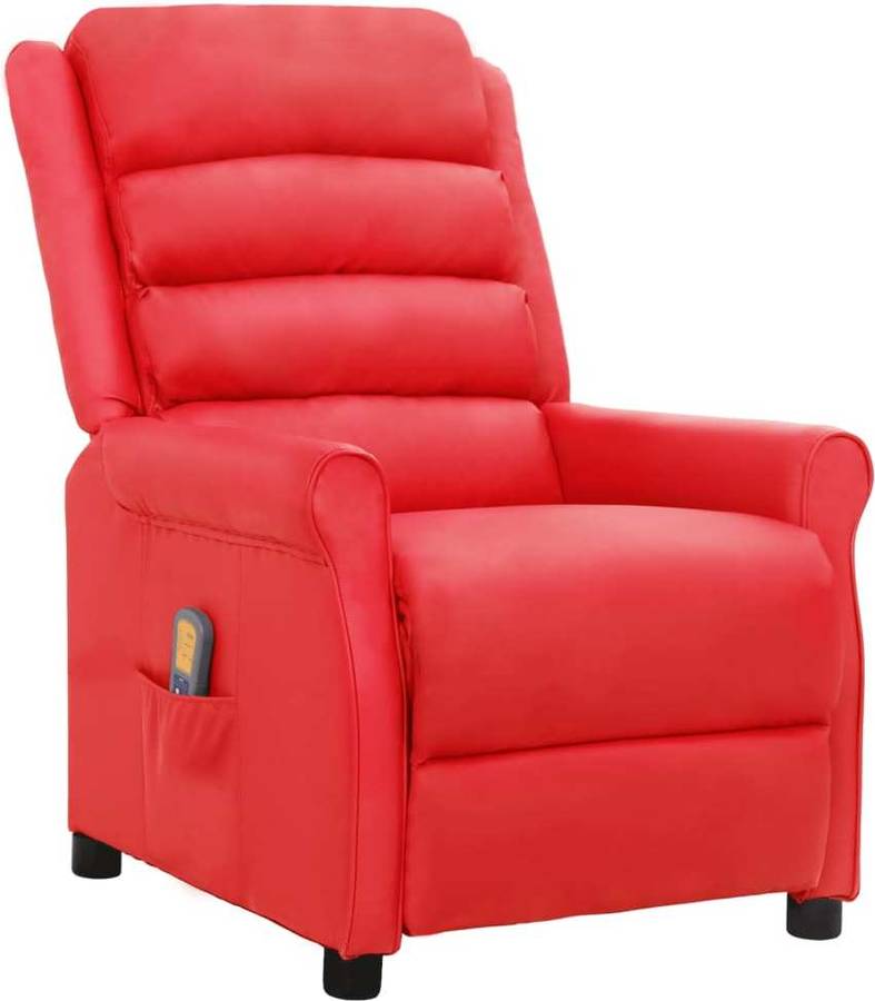 Sillón de Masaje VIDAXL (Rojo - Cuero Artificial)