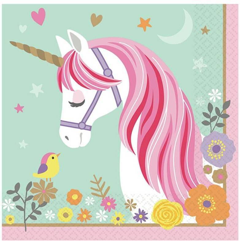 Pack DISFRAZZES de Servilletas Unicornio Mágico (16 Un - 33 x 33 cm)