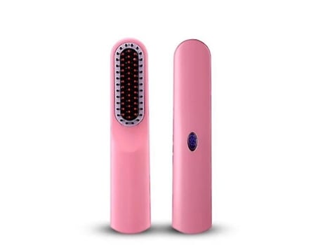 Mini plancha de pelo portátil de iones negativos pantalla LED eléctrica rápida rosa BISBISOUS