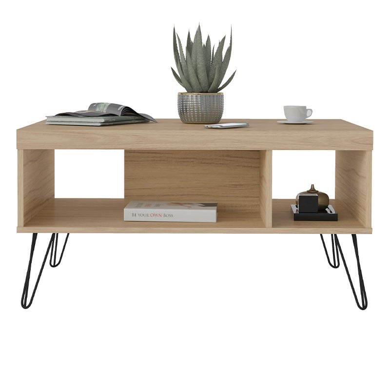 Mesa De Centro Madera Bertadli MOMMA HOME (Roble - Melamina -91 cmx59 cmx465 cm)