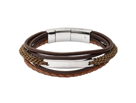 FOSSIL FOSSIL Jf02703040 Hombres Pulsera Acero Inoxidable Plata Marrón 21 Cm Ref. 59282