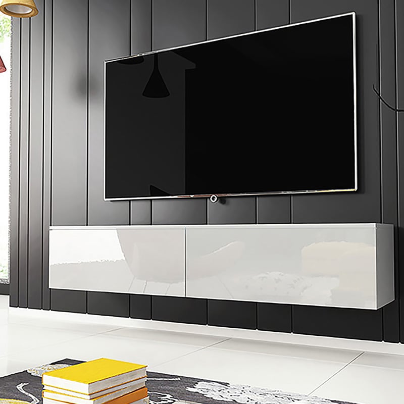 Mueble de TV SELSEY KANE Blanco (140 x 33 x 30)