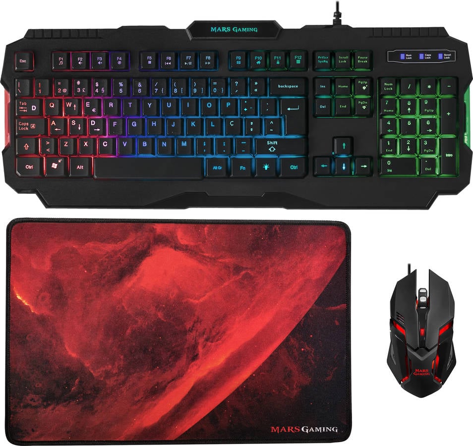 Teclado Gaming MARS MCP118PORTU (Membrana - Portugués - Negro)