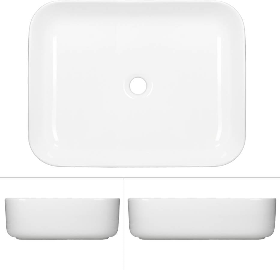 Lavabo Moderno Cuadrado lavamanos aseo baño blanco 505x395 mm ecd germany rectangular 50.5 39.5 13.5 cm mesa para cuarto 505x395x135