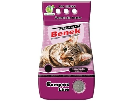 Arena para Gatos SUPER BENEK Compact Lawenda Gris 25 L