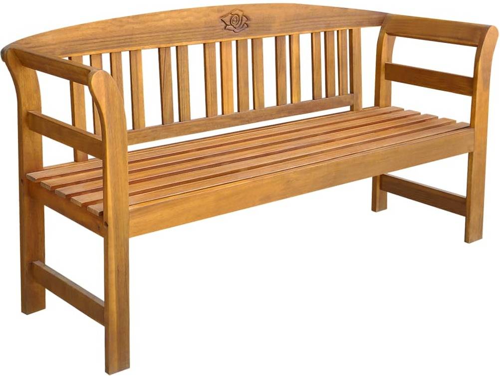 Vidaxl Acacia Banco madera asiento respaldo patio mueble terraza de maciza 157x45x825 44131 157