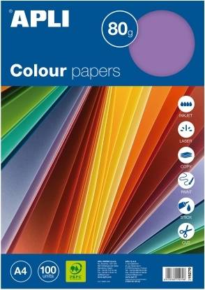 Apli 15279 Papel color surtido intenso a4 100 80