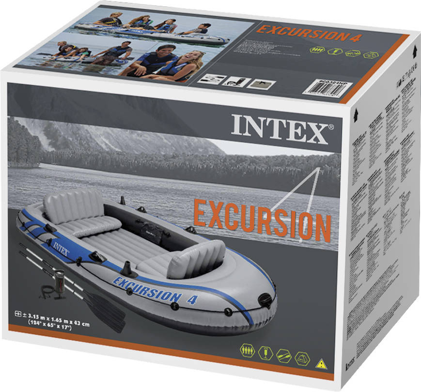 Barca Hinchable con 2 Remos INTEX Excursion 4 (315 x 165 x 43 cm)