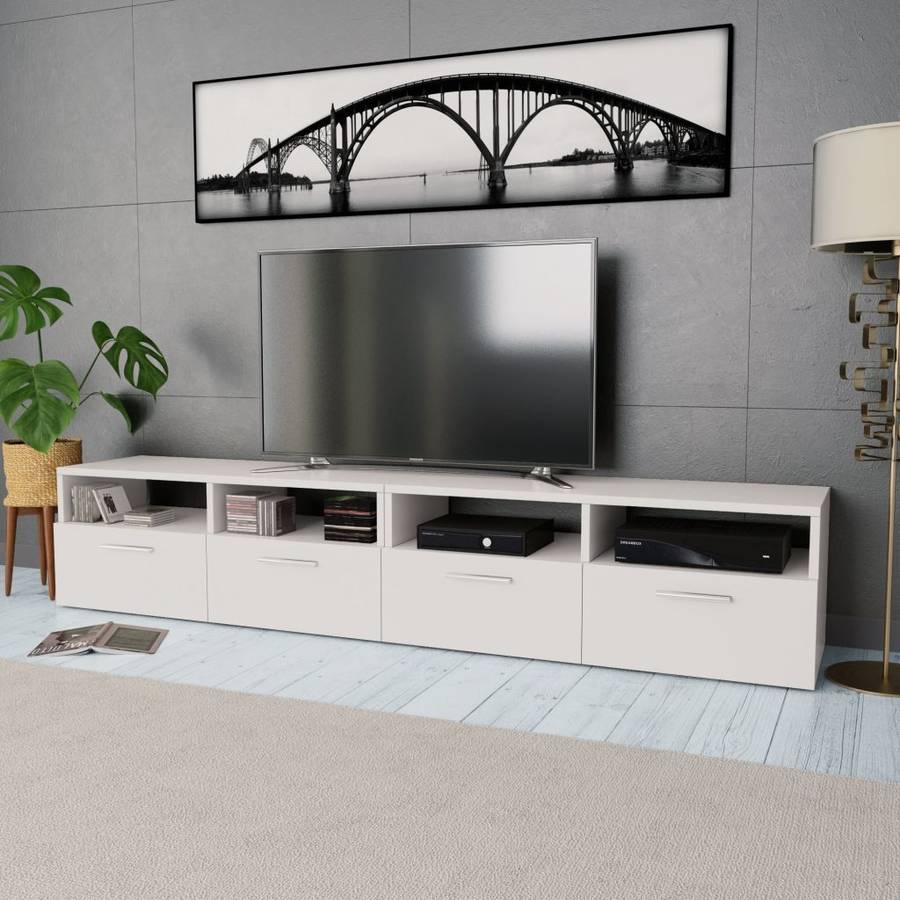 Muebles TV VIDAXL 2 Piezas 275110 (95 x 35 x 36 cm - Madera - Blanco)