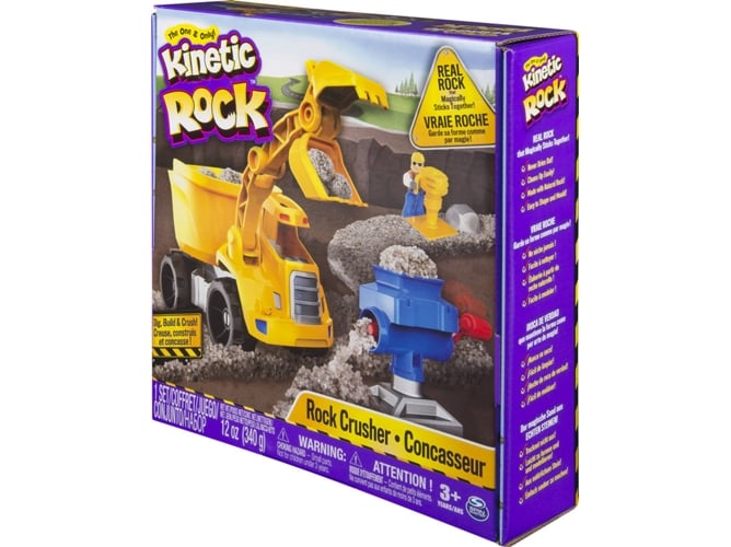 Kinetic Sand Coffret chantier rock juego spin master crusher playset