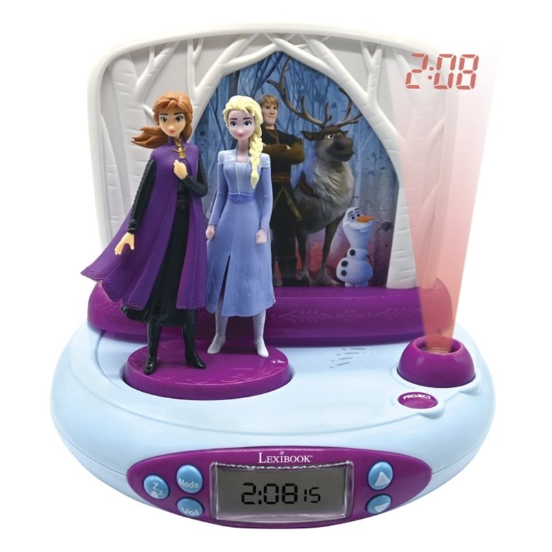 Radio Despertador DISNEY Proyector de Frozen con Ana y Elsa en 3D y con sonidos mágicos